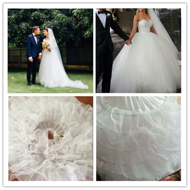 Yanstar Wedding Petticoat Underskirt six Hoops Ball Gown White Crinoline Slip For Bridal Dress45WBC7 | Свадьбы и торжества