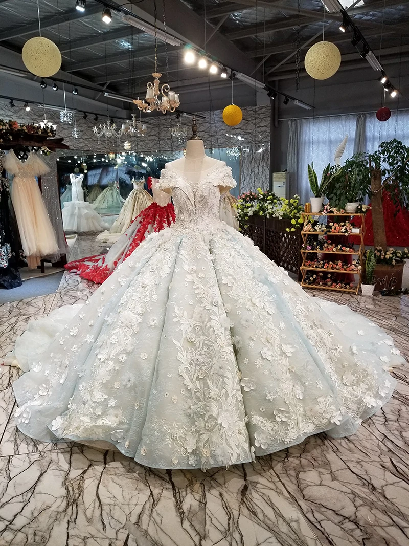 LS05000 puffy мантия шарика мантии шарика платья вечера O-шеи зашнуруйте вверх-назад заднее официально платье партии с длинним поездом дизайн