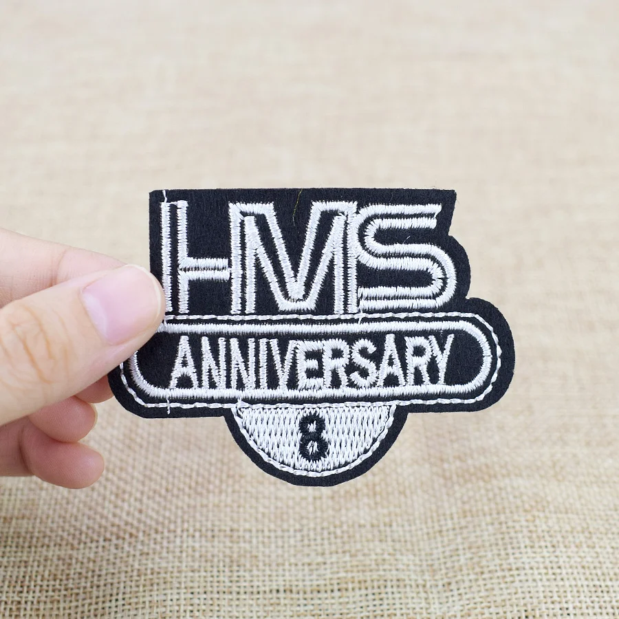 10 шт. значок на годовщину черно-белая нашивка вышивка для одежды куртка