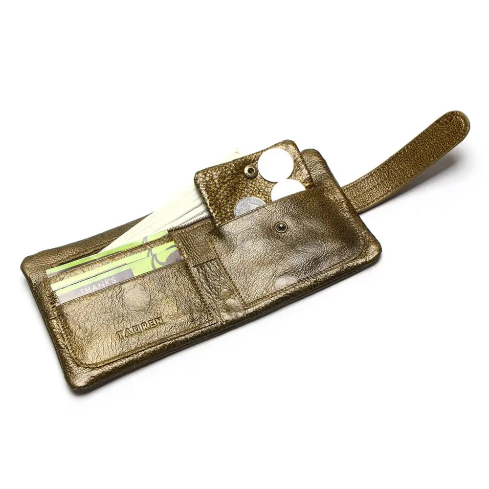 100% Роскошные винтажные повседневные женские кошельки из натуральной воловьей