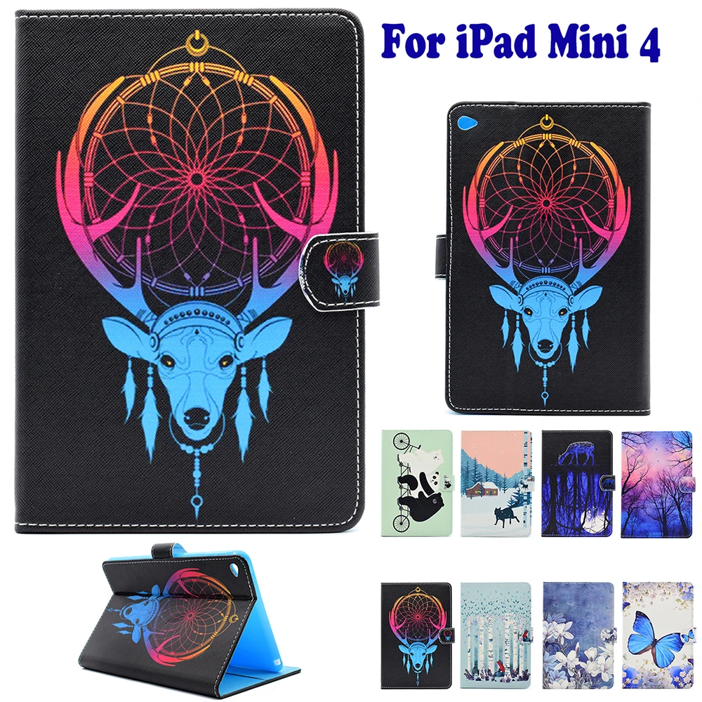 Модный узор планшетный ПК чехол для Apple ipad mini 4 mini4 смарт-чехол с крышкой цветной