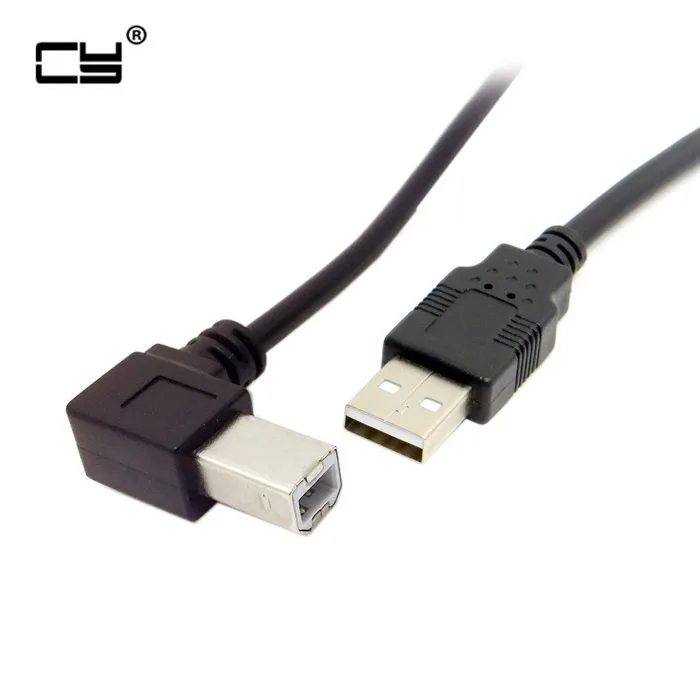 Кабель USB 2 0 A Male to B левый Угловой 90 градусов для принтера сканер жесткого диска 50