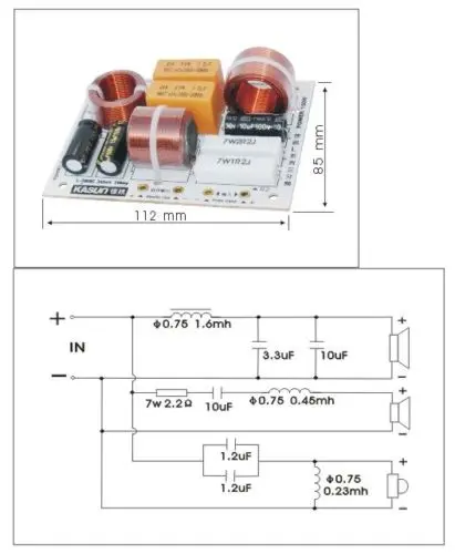 Многорежимная Колонка 200 Вт 3 блока аудио Частотный разделитель полосный