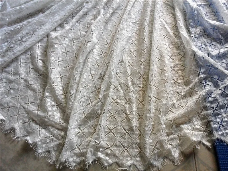 Новейший африканский стиль нейлон мягкая Тяжелая кружевная ткань черный белый