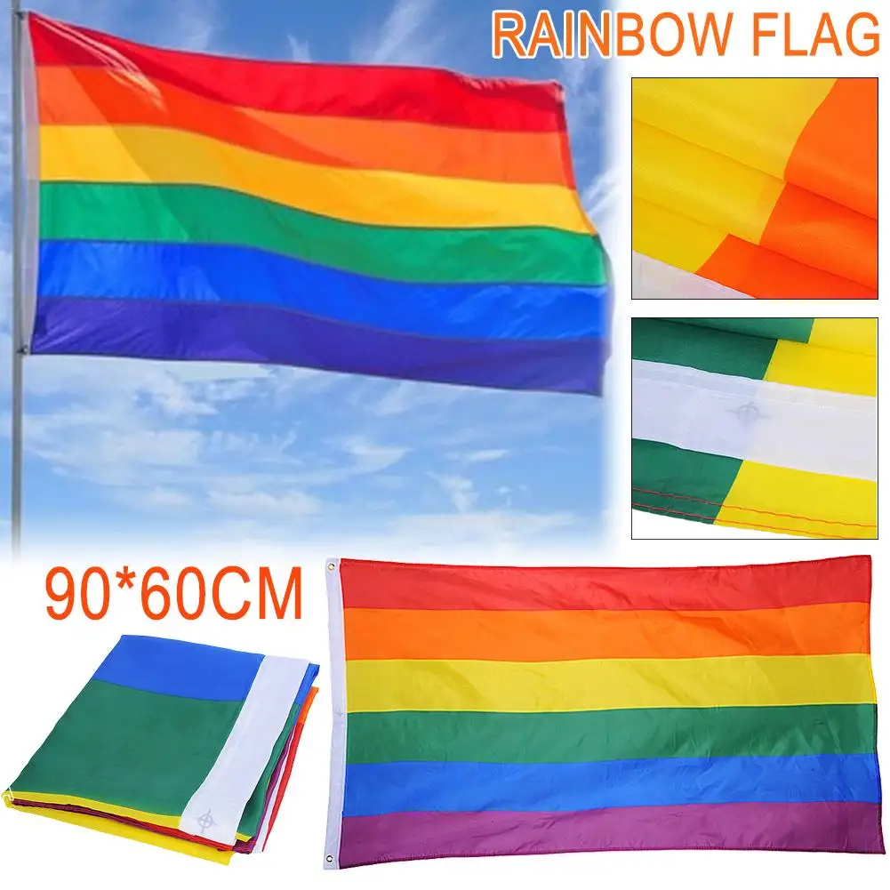 Радужный Флаг 90*60 см цветные флаги мира радуги лесбиянок гей-флаги для парада