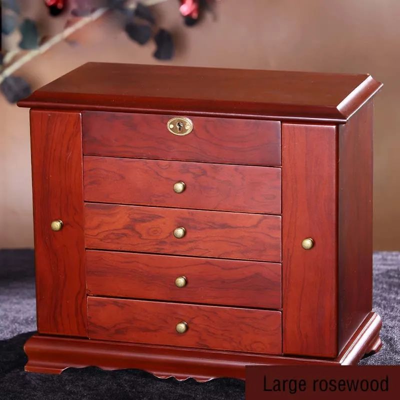 Портативная деревянная упаковочная шкатулка для ювелирных изделий ящик