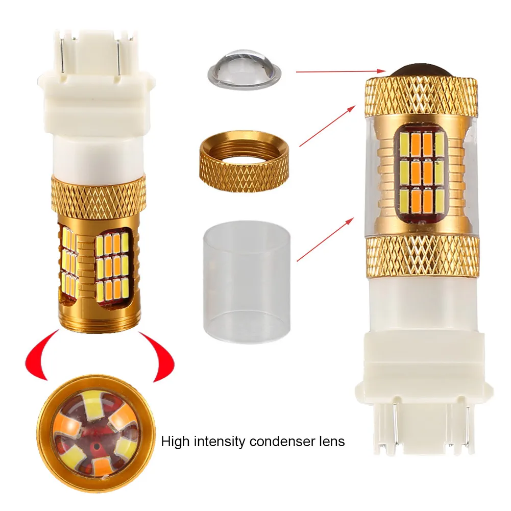 Горячее предложение 1 пара 3157 T25 54SMD 12 Вт Светодиодный переключатель лампы SMD DRL