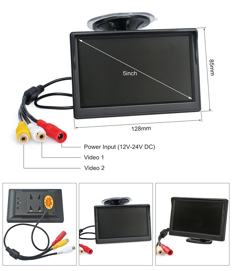 DIYKIT 5" TFT LCD Display Rear View Car Monitor with Waterproof Color Ccd Reverse Backup Truck Bus Camera | Автомобили и