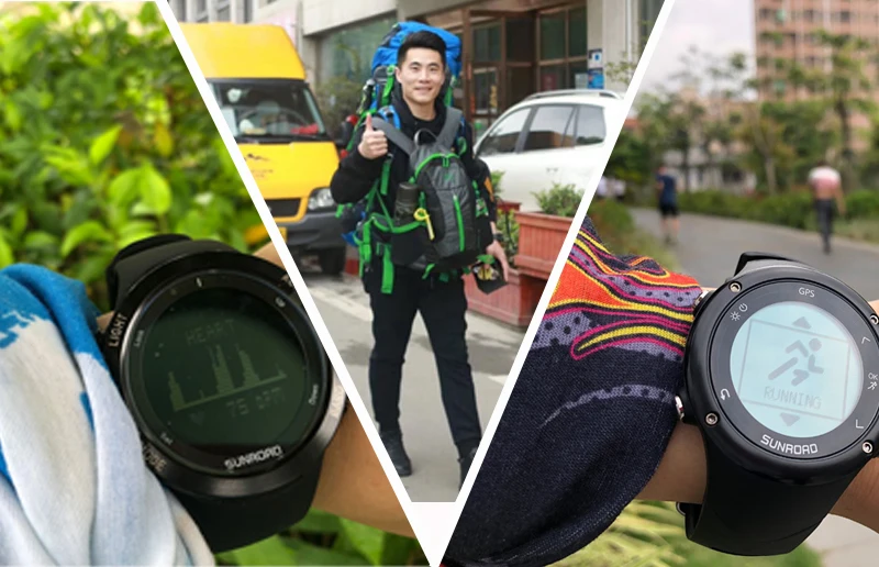SUNROAD, мужские цифровые водонепроницаемые часы с барометром, альтиметром, термометром, походные часы, часы для кемпинга, плавания