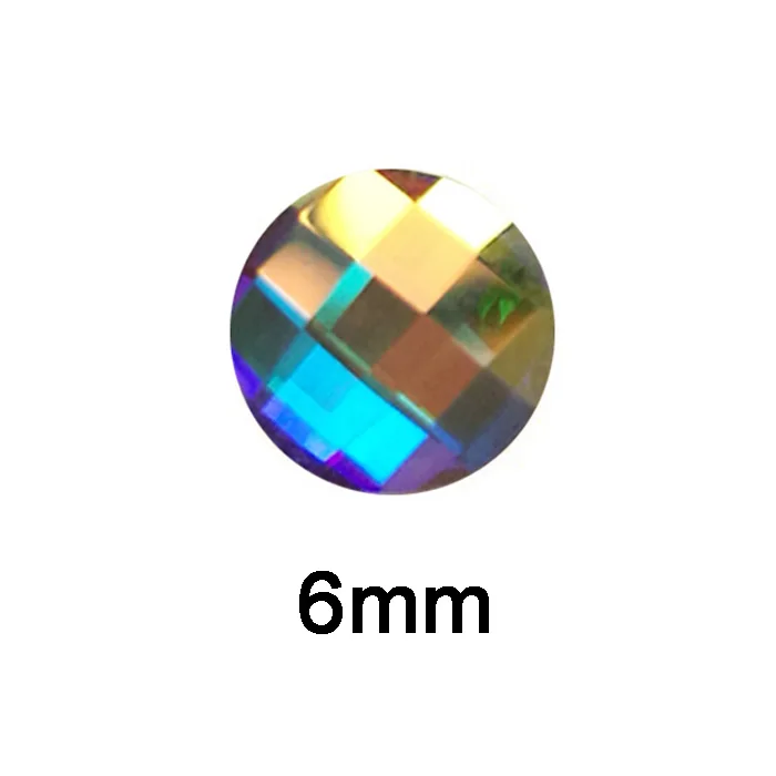 6mm round AB Лак для ногтей художественная одежда стразы 36 шт./упак. плоской формы различные формы и Размеры Стекло AB цветные камни для 3D Гелевые Ногти украшения - Цвет: 6mm round AB