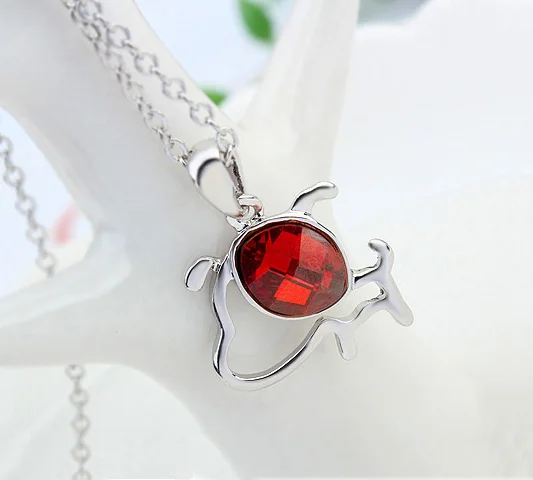 100% кристаллами от Сваровски милое животное ожерелье подвеска колье для женщин