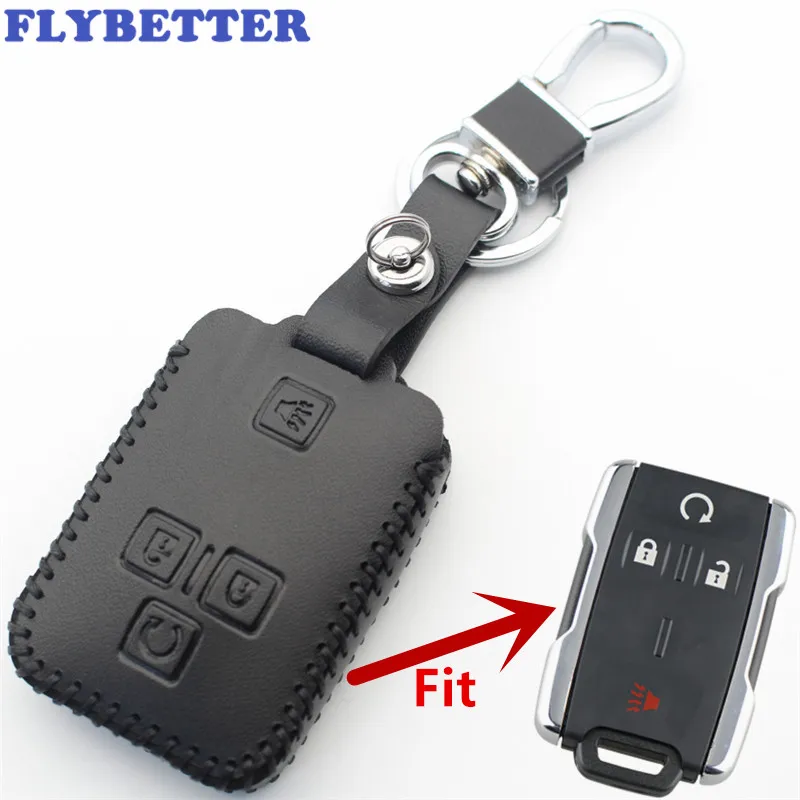 Чехол FLYBETTER из натуральной кожи с 4 кнопками для дистанционного ключа чехол Chevrolet