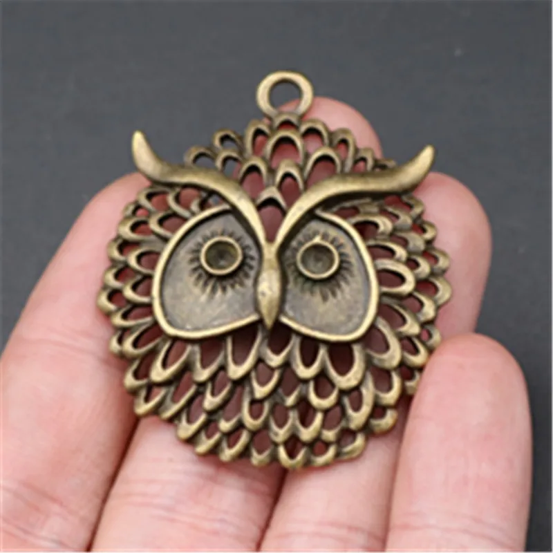 

3pcs Antique Bronze Color Hip Hop Owl Charm Alloy Pendant For DIY Handmade Necklace Accessories A734