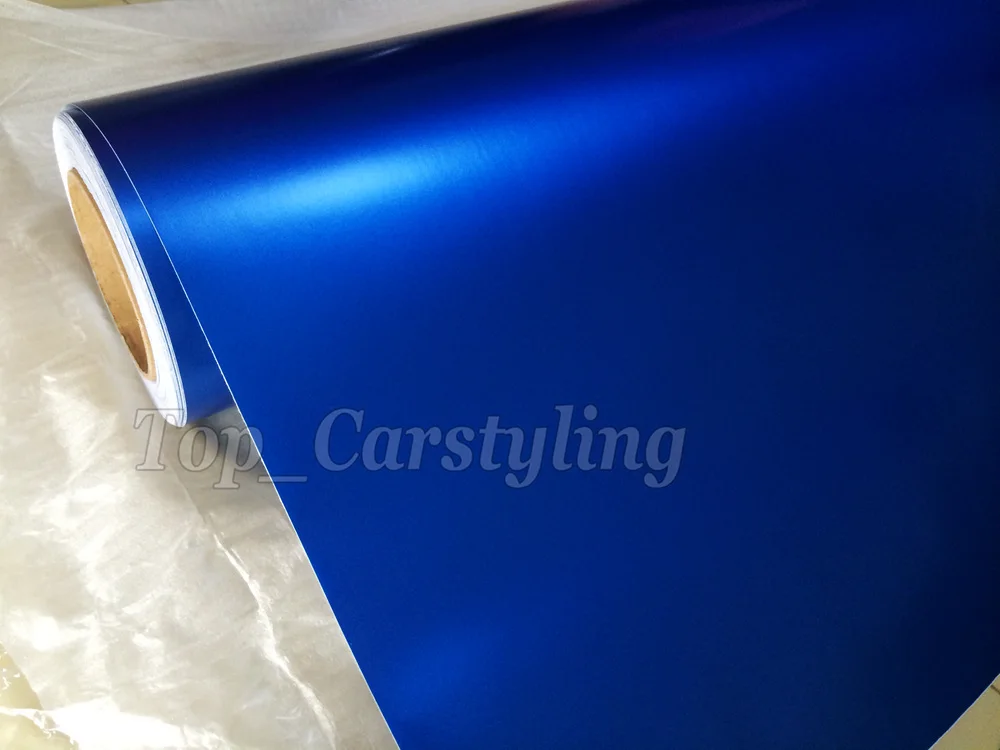 Синяя жемчужная атласная виниловая наклейка автомобильная оберточная пленка с