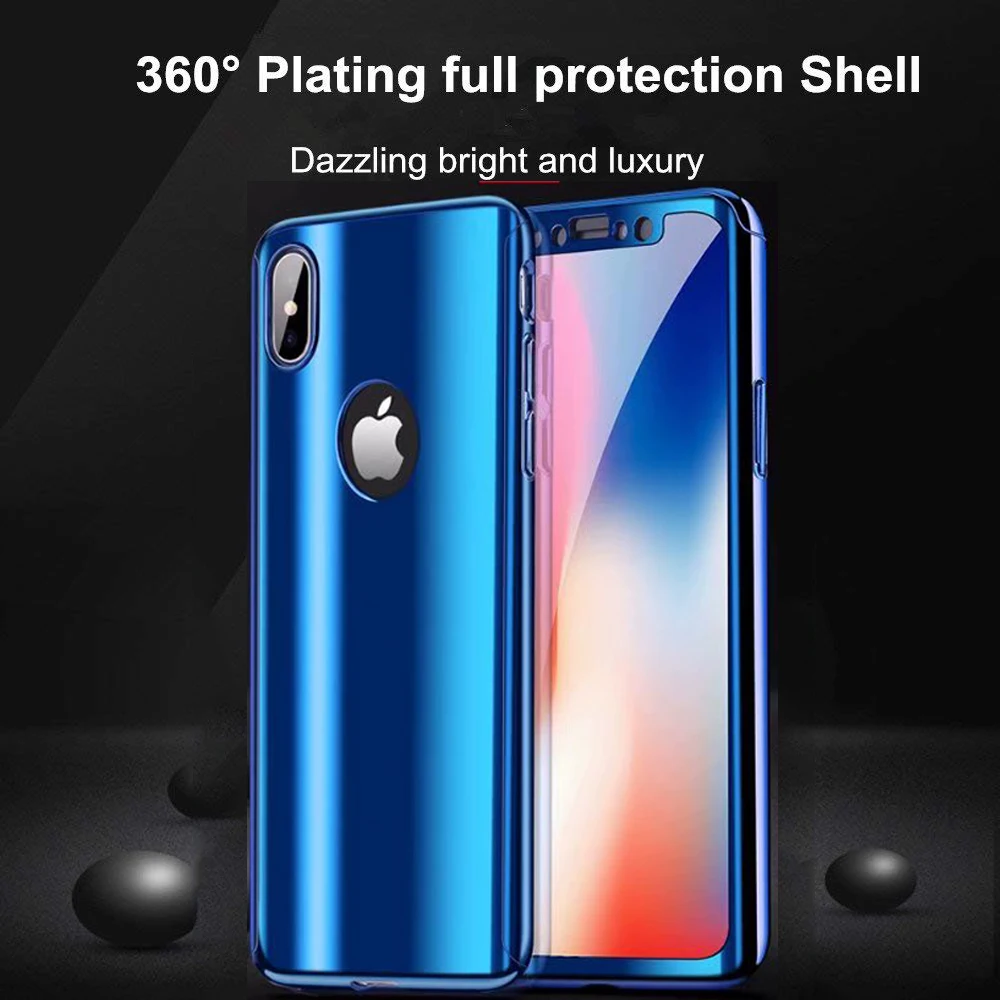 Двухслойный 2в1 чехол для Apple iPhone X 8 7 6S 6 Plus Роскошный 360 полный корпус покрытие