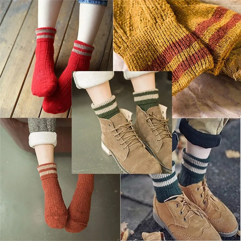 1 пара женские кашемировые хлопковые шерстяные толстые теплые носки модные
