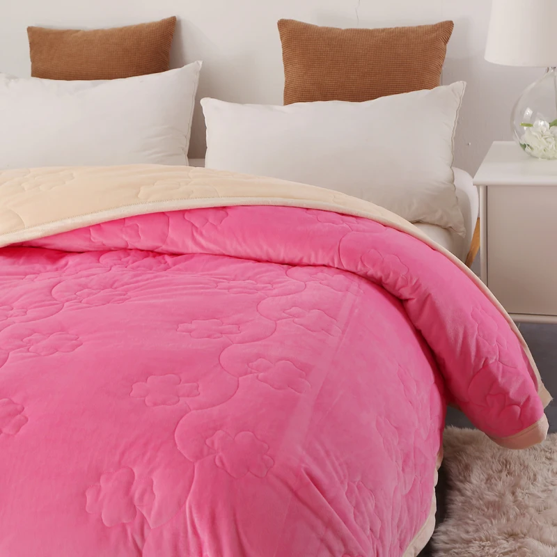 Modern Style Is Pink And Solid Quilted Three Layers With Cotton Quilting Home Textile Air/Sofa/Bedding Throws Flannel Blanket | Дом и сад