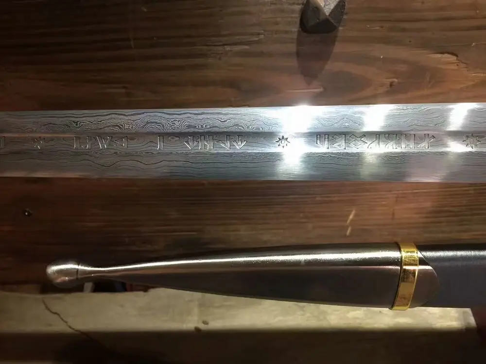 Новый Властелин Колец Anduril меч Арагорна булатная Дамасская сталь и кожа оболочка