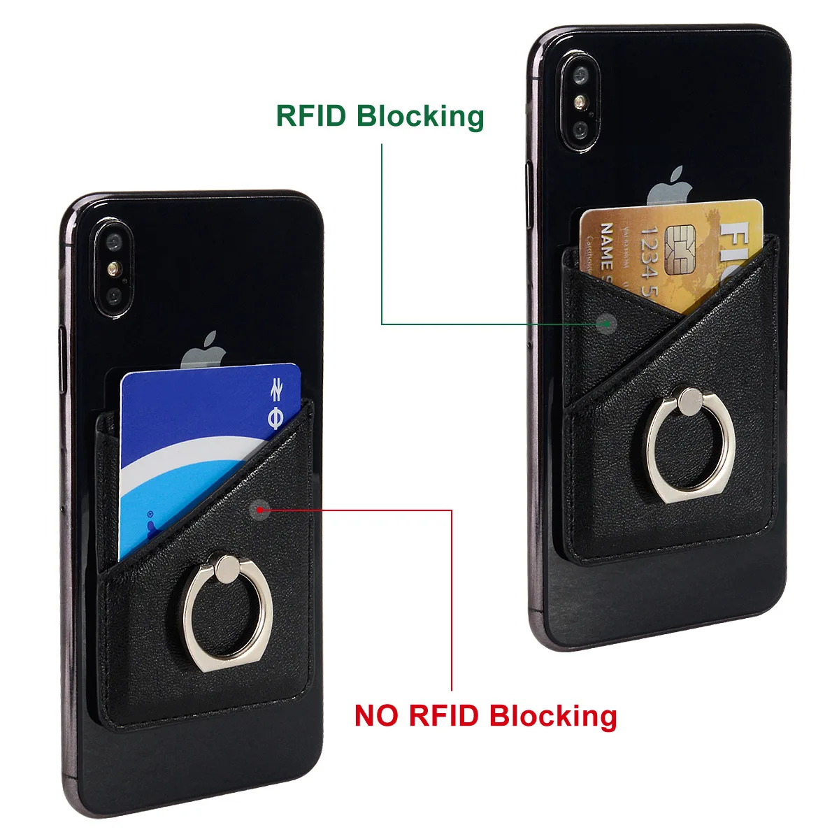Чехол для телефона с защитой от сканирования, RFID, 3 м, клейкая наклейка, задняя крышка, чехол для карт, для мужчин и женщин, сумка для ID карты, поддержка телефона