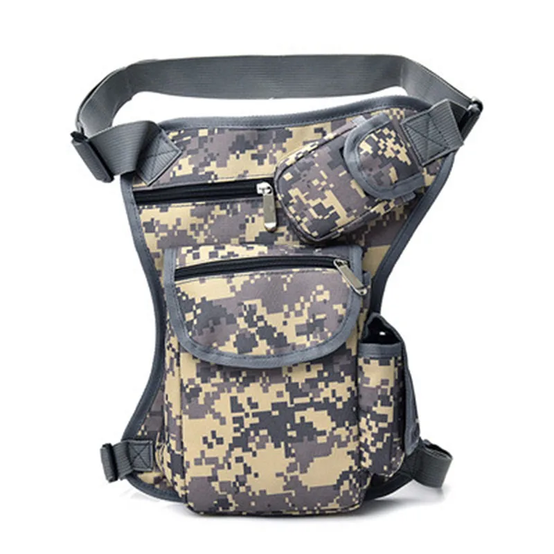 Digital camouflage Мужские холщовые поясные сумки, сумка для ног, Мужская поясная сумка для велосипеда и мотоцикла, женский ремень для денег, поясная сумка унисекс, рабочая черная сумка - Цвет: Digital camouflage