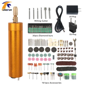 TUNGFULL Dremel Tools, миниатюрная электрическая сверлильная машина с USB-разъемом для отверстий двигателя, алюминиевая пила с аксессуарами Dremel, электроинструменты