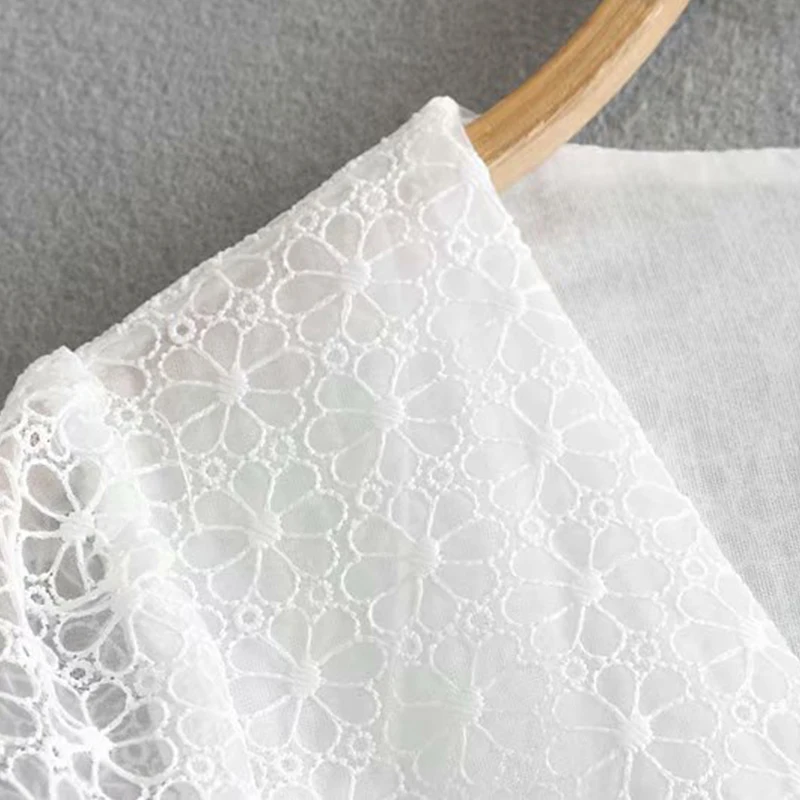 Женское платье Лето 2019 хлопок вышитые однобортный с короткими рукавами MS летом