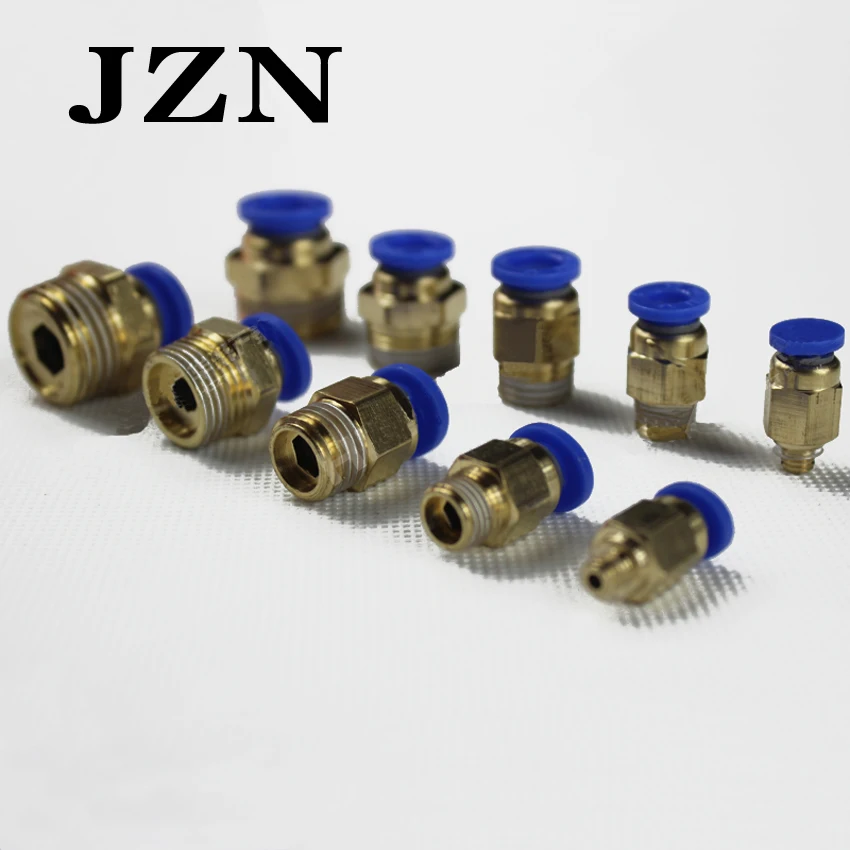 

(2PCS)Pneumatic Copper Quick Connector PC8-02 Threaded Through PC4-M5 Tracheal Quick Insert 6-01 / 10-03 / 12-04