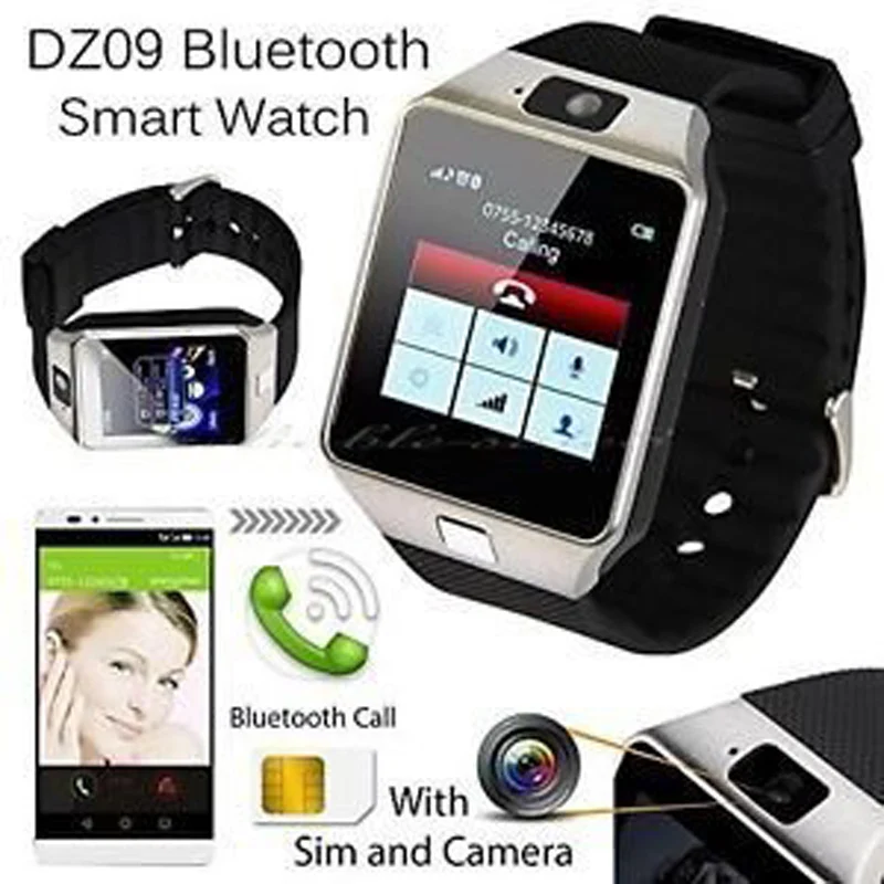 Bluetooth Android Смарт часы телефон Поддержка sim карта TF DZ09 Smartwatch циферблат вызова