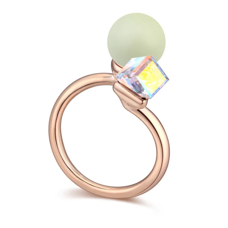 Новое популярное кольцо с настоящими кристаллами Сваровски кольца золотого