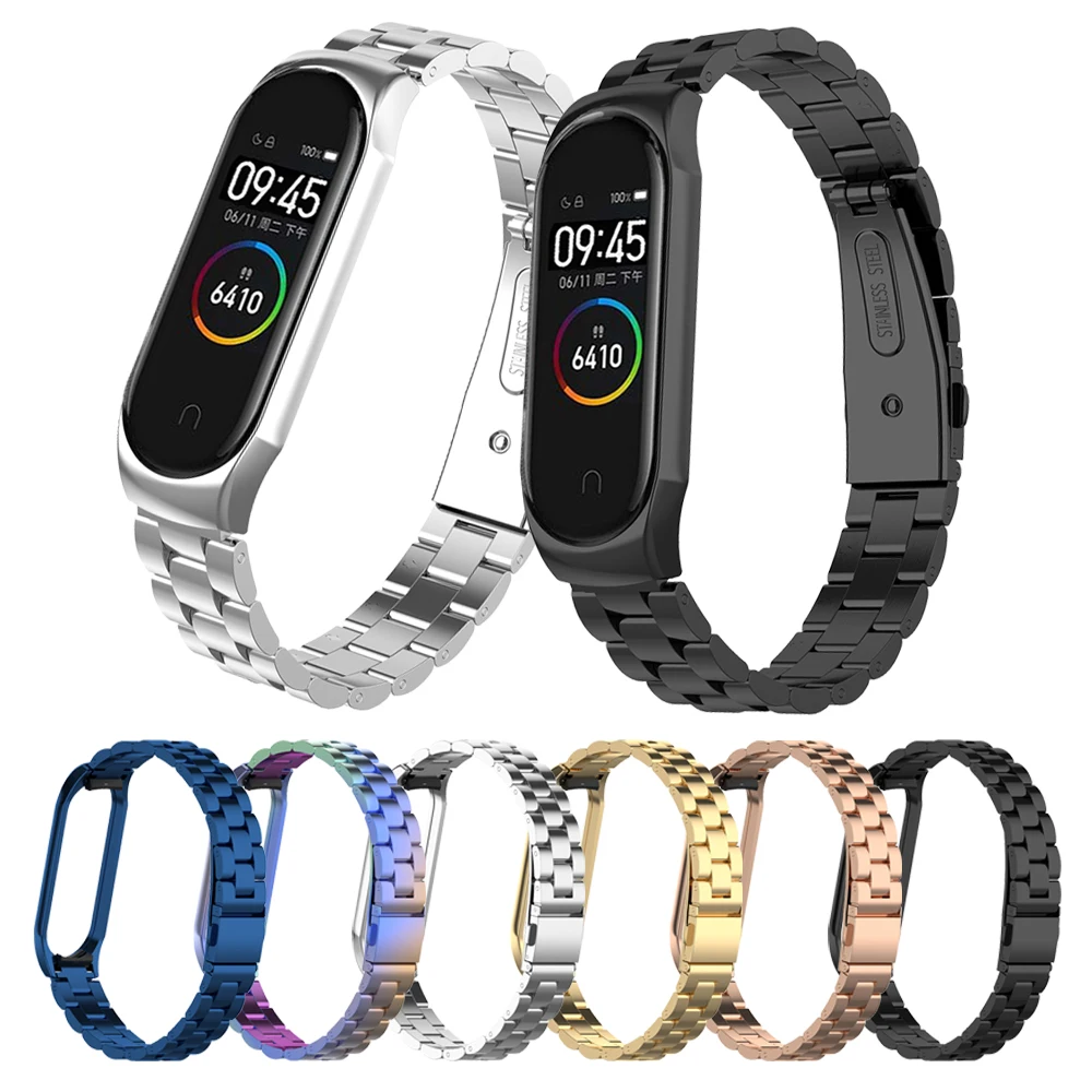 Сменный ремешок для браслета Xiaomi Mi Band 4 аксессуары из нержавеющей стали|Ремешки
