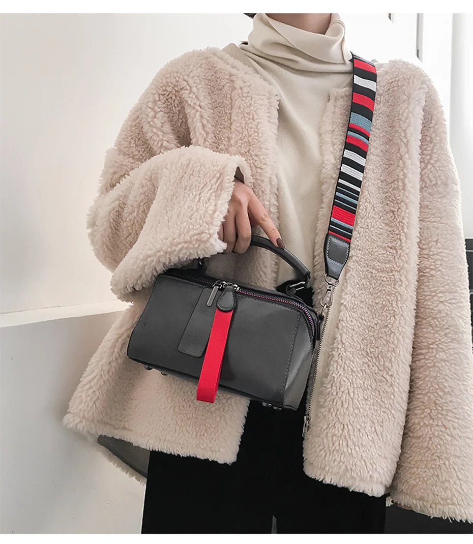 Bolsa Mujer сумки для женщин модные сумки двойная молния женские сумки почтальон Красочные Широкие ремешки Лоскутные сумки-тоут
