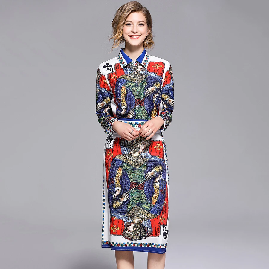 Взлетно посадочной полосы 2 шт. комплект 2018 Осенняя мода женщин полный рукав