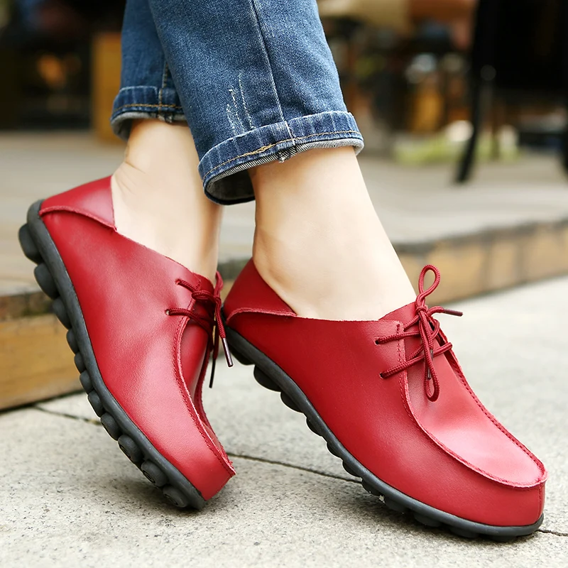 Женская обувь коллекция 2017 года женская из натуральной кожи 8 видов цветов лоферы