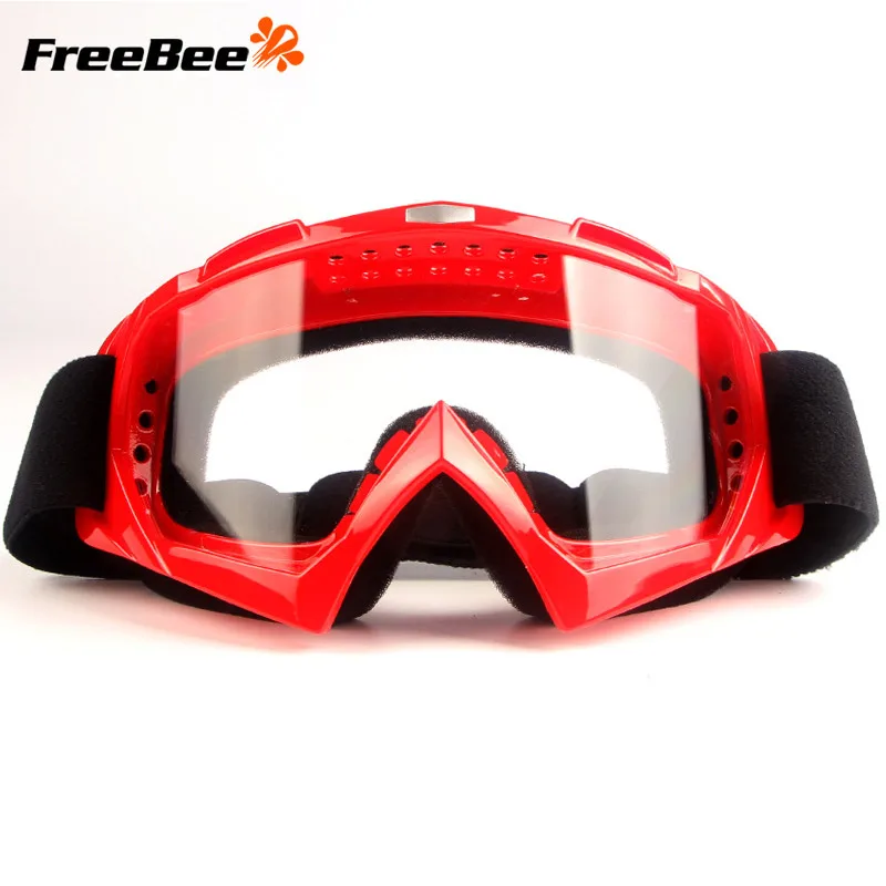 FreeBee защитные очки спортивные защитные очки наружные ветрозащитные очки для катания на лыжах по бездорожью анти-песочные цветные защитные очки - Цвет: Red Transparent lens