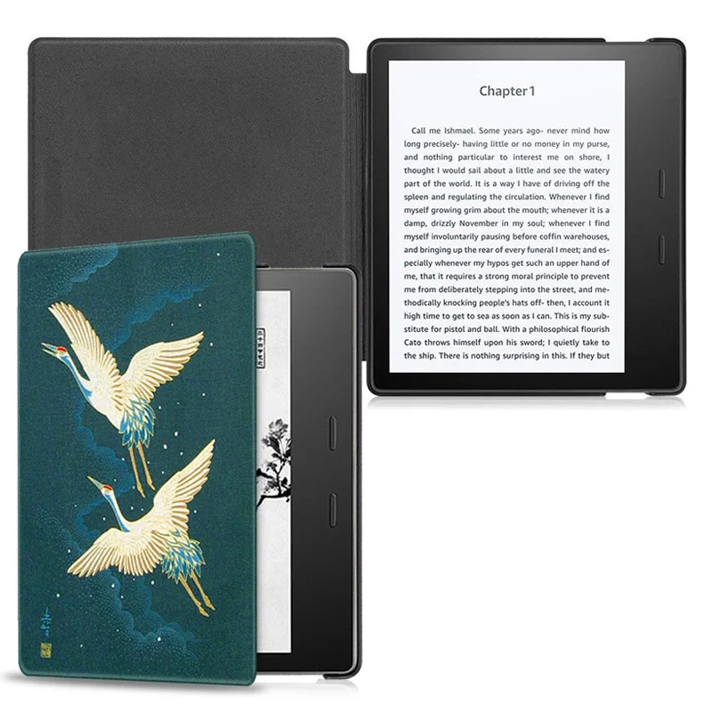 Flying Crane Красочный чехол AROITA для электронных книг " Kindle Oasis 2(9th Generation-)-легкий Чехол Smart Cover с функцией автоматического пробуждения/сна - Цвет: Flying Crane