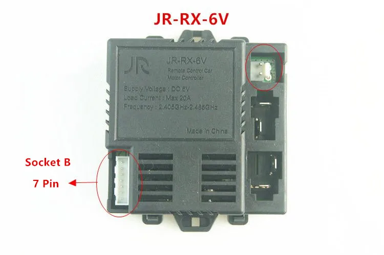 JR-RX-6V Socket B JR-RX-12V/6 V Детский Электрический автомобиль bluetooth пульт дистанционного управления и приемник, плавный пусковой контроллер JR-RX и HY-RX-2G4 - Цвет: JR-RX-6V Socket B