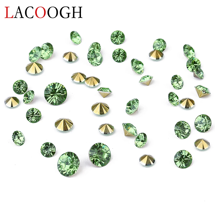 Wholesale 1 box Crystal Rhinestone Conical Beads SS16-SS22 Pointing 12 Color Mixed Size for DIY Jewelry Findings Accessories | Украшения и