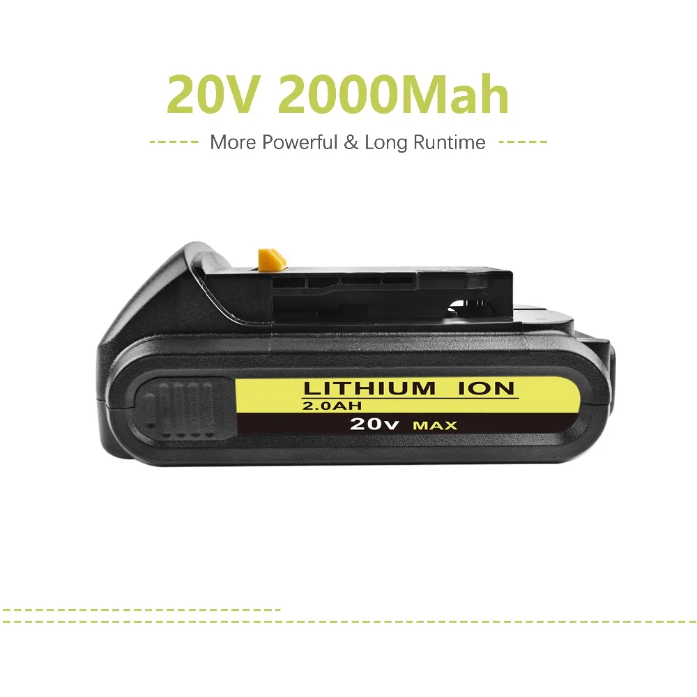 Powtree для DeWalt 20V 2000mAh DCB200 электроинструменты литий-ионный аккумулятор замена DCB181