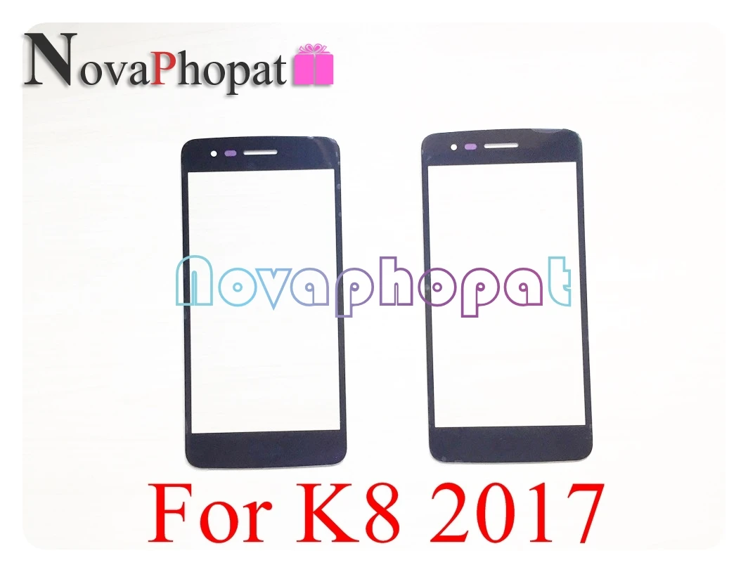 Novaphopat передний внешний стеклянный экран для LG K8 2017 M200N US215 X300 K120L объектив (не