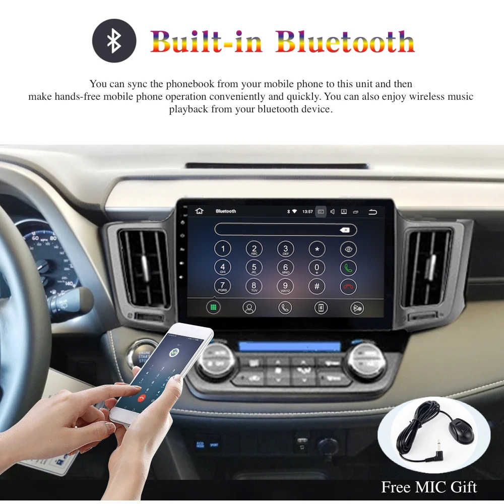 Автомагнитола 2 Din на Android 10 с GPS навигацией для Toyota RAV4 2013 2018 PX6 встроенный DSP IPS экран