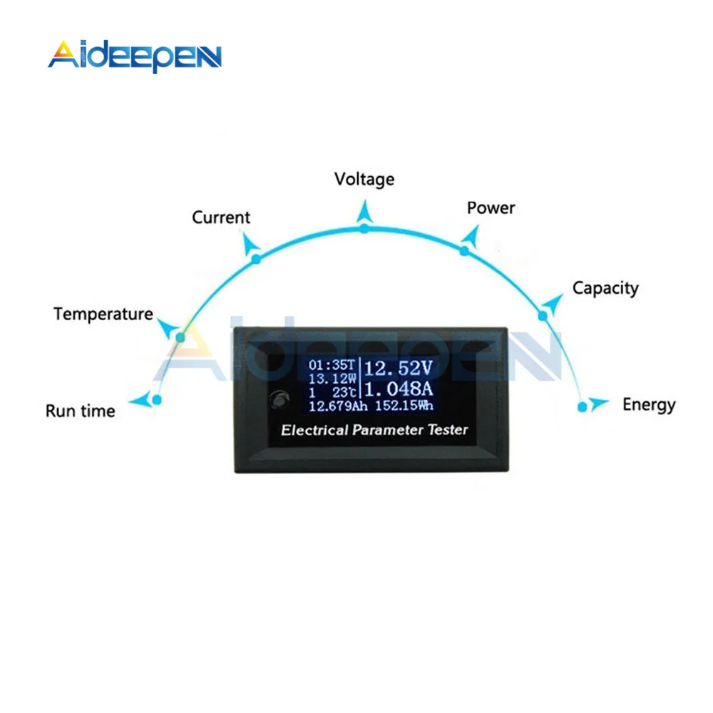 OLED 100 V/10A Вольтметр постоянного тока дисплей монитор тестер измерители тока зарядное устройство Напряжение Амперметр батарея источник питания емкость обнаружения