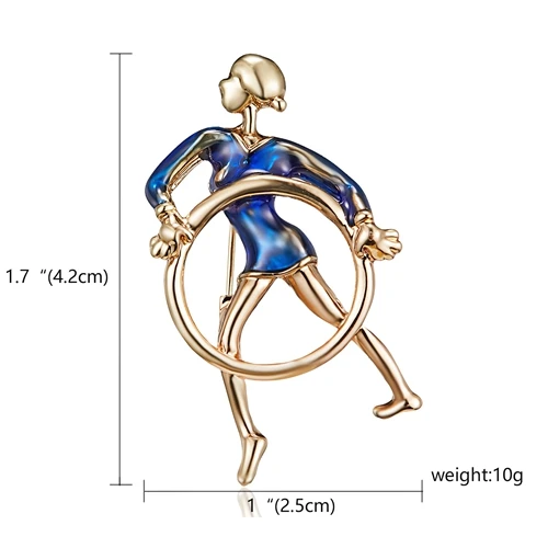gymnastics3 Rinhoo эмаль Ангел самолет ножницы карандаш гимнастика балет танцор женские броши девушка брошь булавки подарок - Окраска металла: gymnastics3