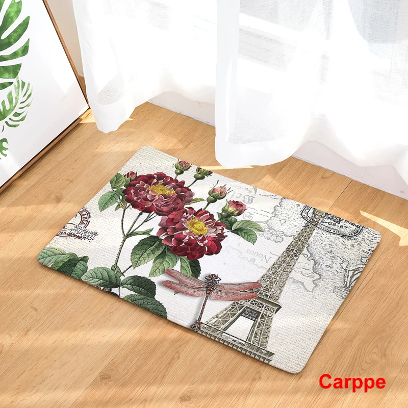 Новые Нескользящие ковры с цветочным принтом коврики для ванной комнаты кухни