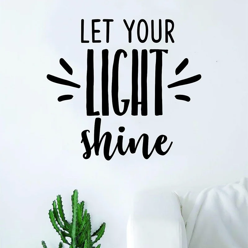 Пусть светильник лый блеск Цитата виниловая настенная наклейка домашний Декор