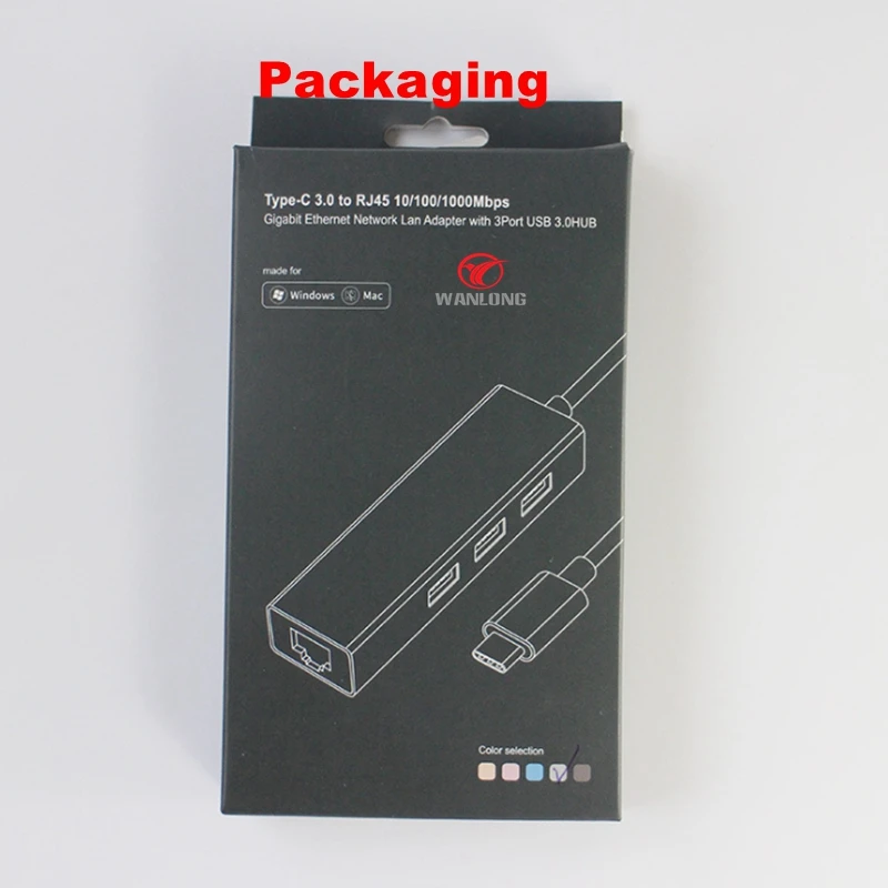 Тип C до Rj45 адаптер 3 * USB 0 Порты и разъёмы с worknet карты 1000Mbp/s сетевой проводной сети