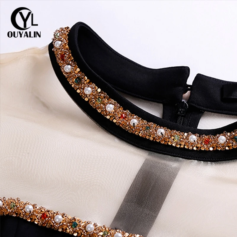 Фото Size-S Diamond Pearl Beaded Black Dresses Sexy See-Through Organza Patchwork Dress Fashion Short Sleeve B3773 Женская одежда Size-S Diamond Pearl Beaded Black Dresses Sexy See-Through Organza Patchwork Dress Fashion Short Sleeve B3773 Женская одежда