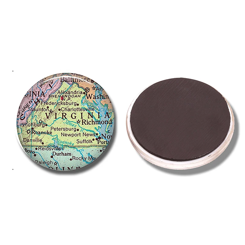 Virginia Map 30 MM Fridge Magnet State Glass Cabochon Note Holder Magnetic Refrigerator Stickers Home Decoration | Дом и сад
