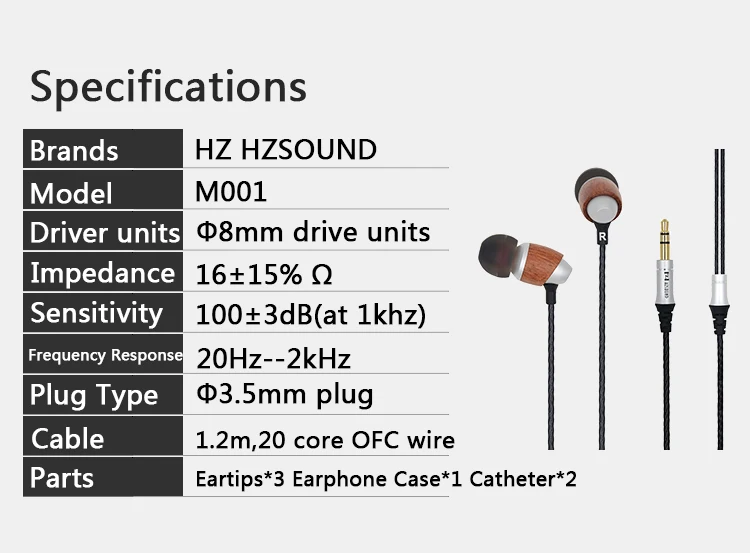 2017 hzsound M001 новейшая HiFi Наушники древесины наушники высокого качества стерео Pro