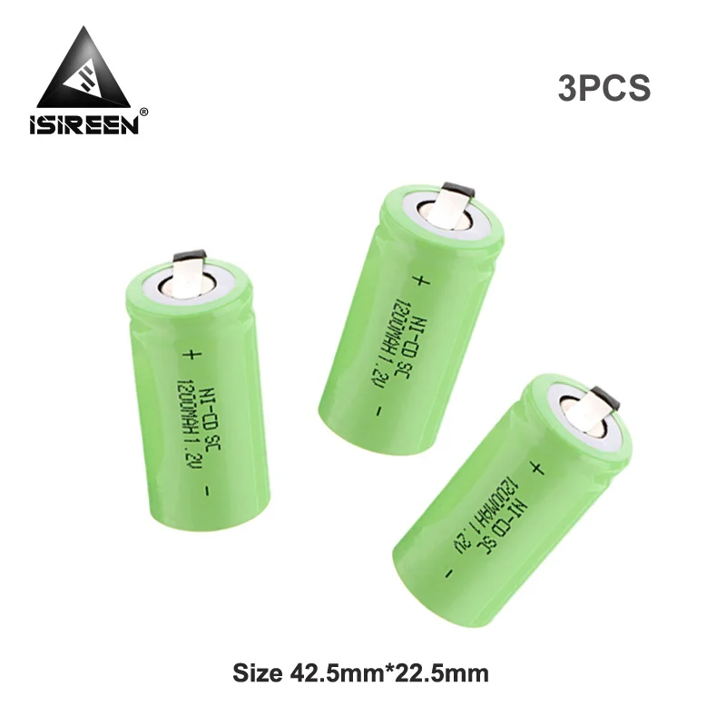 Subc Ni CD Cell 1 2 V 1200mAh перезаряжаемые SC батареи для электроинструмента Бесплатная