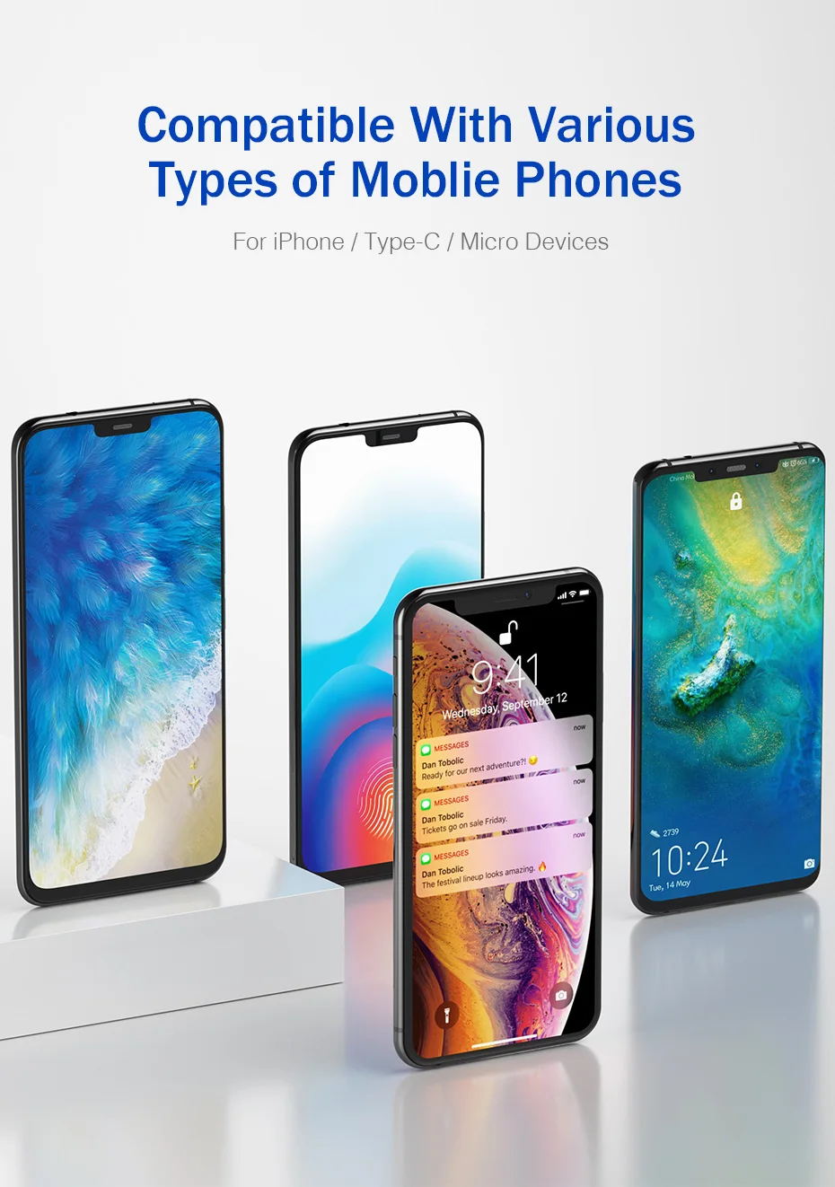 YKZ 3 в 1 Micro USB C кабель для samsung S10 Apple Xiaomi мульти Быстрый зарядный кабель для Android type C кабель для передачи данных мобильного телефона